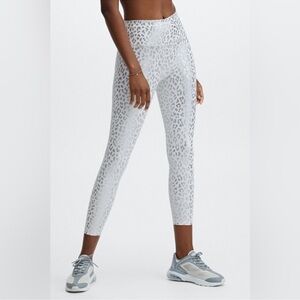 Fabletics Gray and White Animal Print Leggings